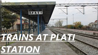 Trains in Plati station