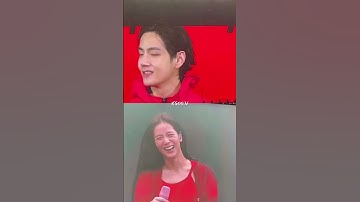 When vsoo trying to flirt with armink 😳😍😜 #jisoo #kimtaehyung #vsoo #army #blink