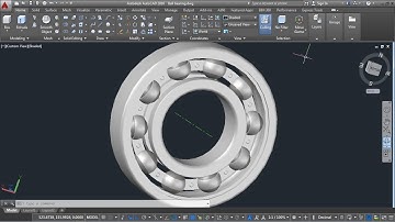 AutoCAD 3D, ball bearing, bearing No 6212, how to draw ball bearing, autoCAD training