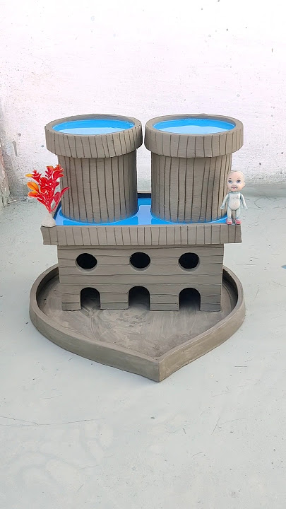 destroying a beautiful miniature clay house 🏠#shorts