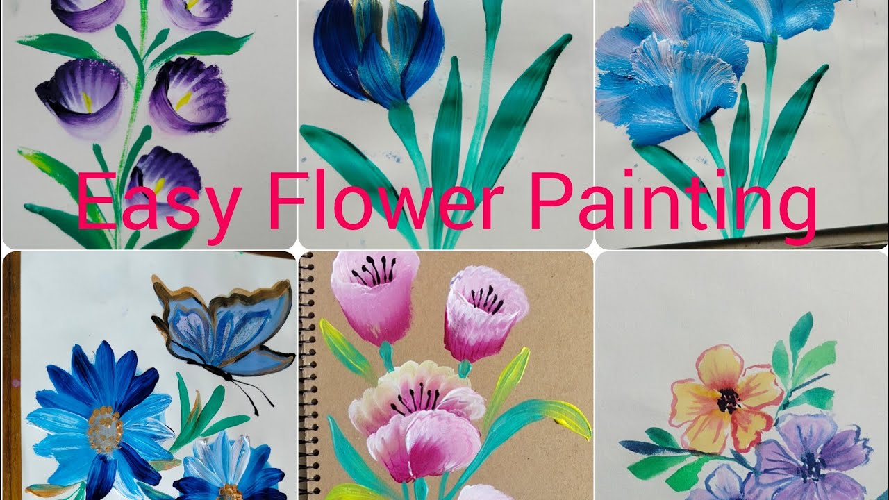 Easy Flower Painting for Beginners | Step by Step Tutorial - YouTube
