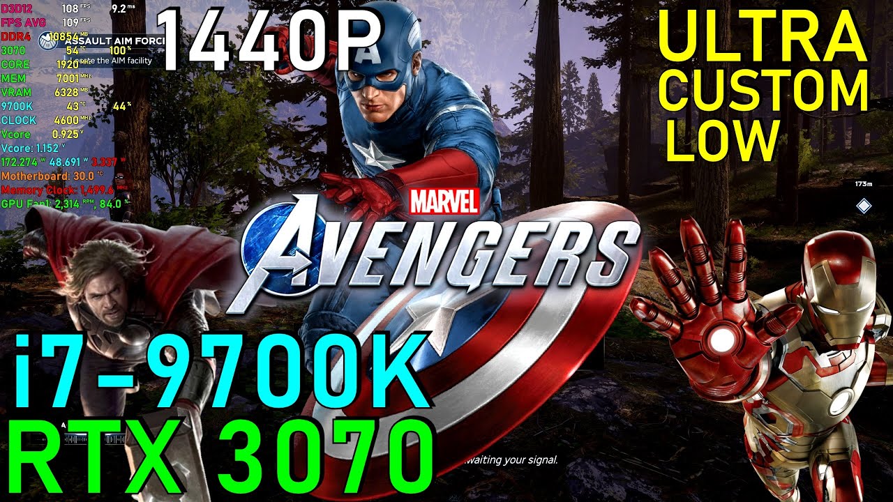Marvel Avengers RTX 3070 & 9700K Max Settings 1440P YouTube