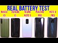 Realme 6i vs Redmi Note 9, Poco M2 Pro, Note 9 Pro Battery Drain Test | Extreme PUBG | Charging Test