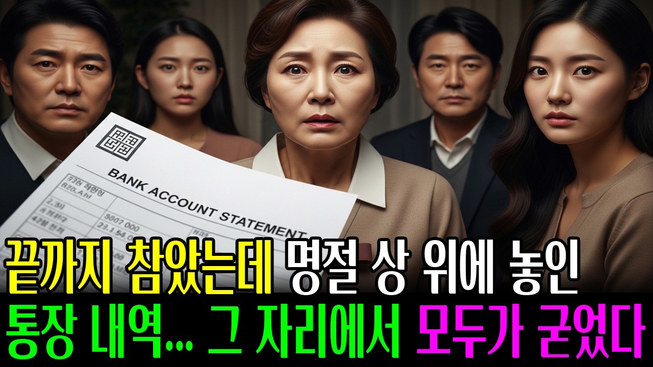 끝까지 참았는데 명절 상 위에 놓인 통장 내역… 그 자리에서 모두가 굳었다ㅣ노후사연ㅣ오디오북ㅣ사이다사연ㅣ사연라디오