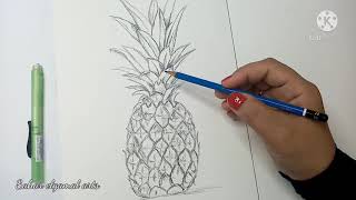 رسم سهل | طريقة رسم اوت لاين الأناناس خطوة خطوة للمبتدئين. الجزء الأول How to draw pineapple