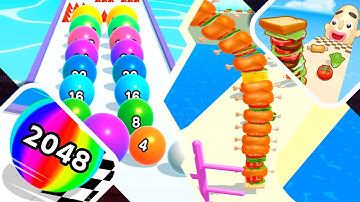 🎁✅ Ball Run 2048 vs Sandwich Runner New Big Update Gameplay Walkthrough 4K Ep 26