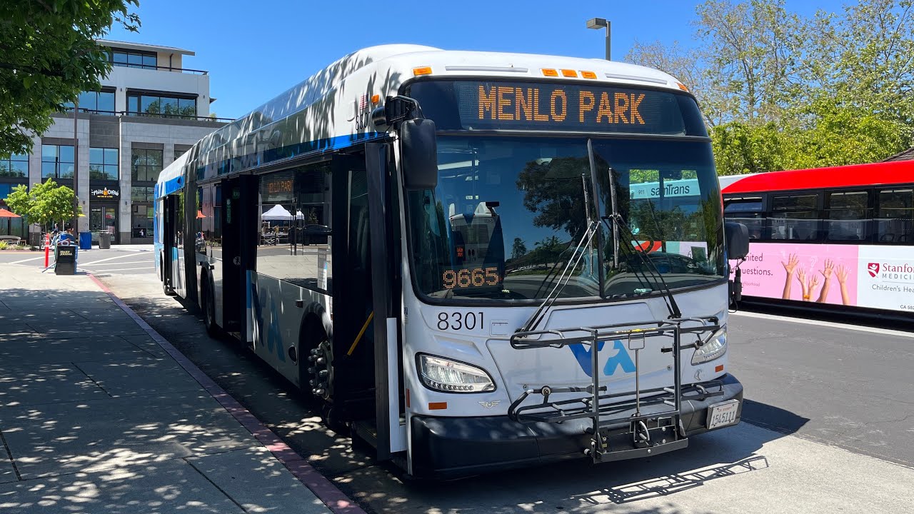 ⁴ᴷ⁶⁰ Caltrain Bus Bridge | Santa Clara VTA 2018 New Flyer XDE60 #8301 ...