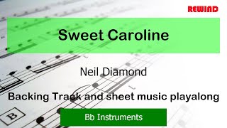 Neil Diamond Sweet Caroline Tenor Sax  Clarinet Trumpet Backing Track and Sheet Music