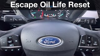 2020 - 2022 Ford Escape How to Reset Oil life Reminder Ford Escape Oil Reset