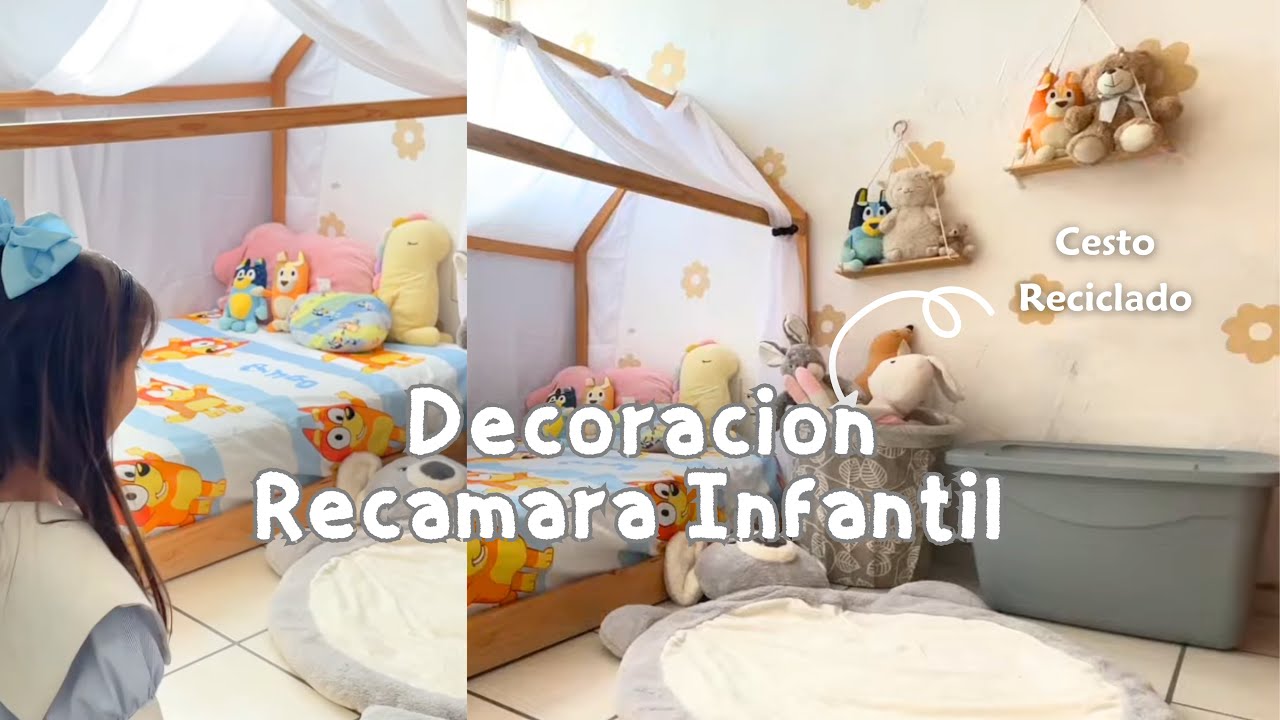 ✨ideas para decorar una RECAMARA INFANTIL SIN GASTAR /Renovando Cesta 🗑️ + Regreso a la Rutina ✅