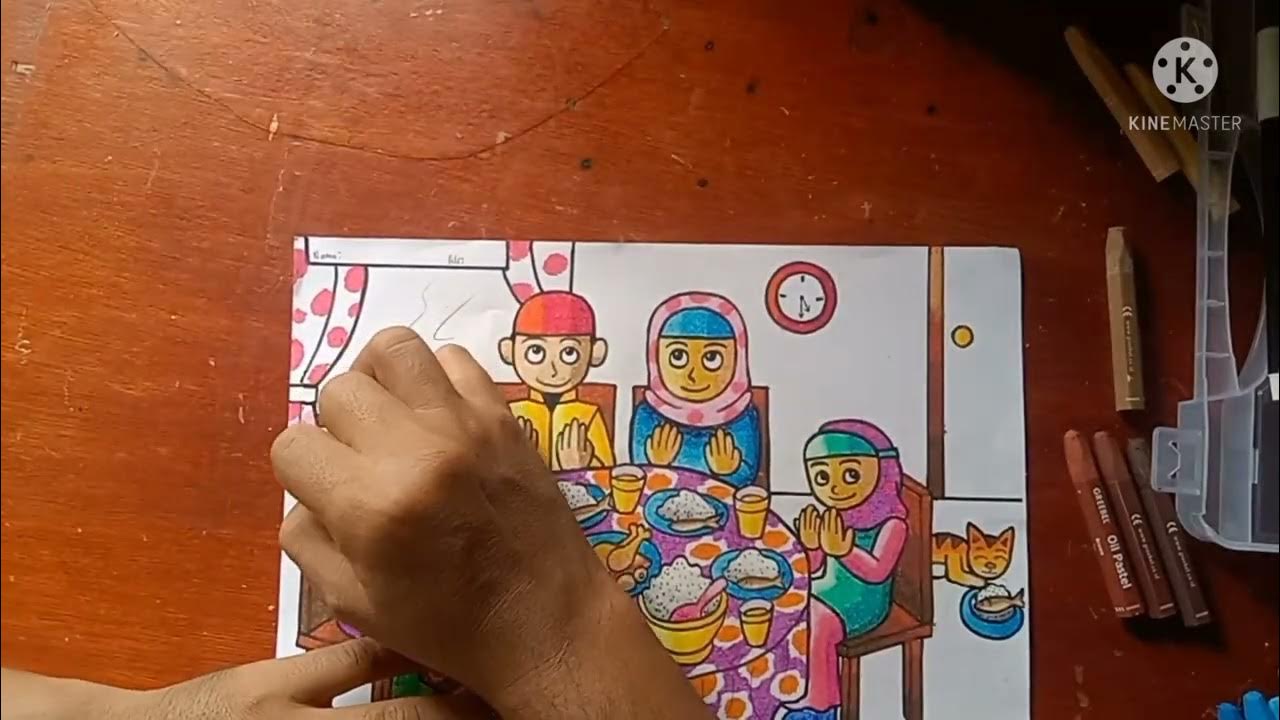 Tutorial Mewarnai Gambar Tema "Buka Puasa Bersama" - YouTube