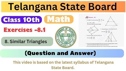 Ts 10th-Class Maths Ch-8 Similar Triangles Exercise -8.1 Solution Telangana State Board Answer.