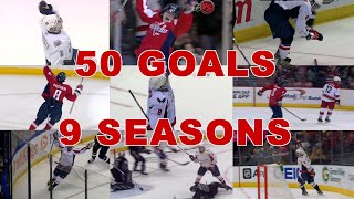 Ovechkin&#39;s NHL Record-Tying 9 50-Goal Seasons