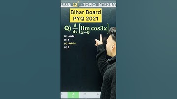 1 Marks Question || Bihar Board PYQ 2021 | Differentiation Chapter 5 Class 12 Board Exam 2025