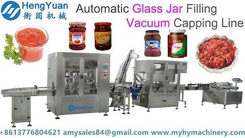 Automatic pistion filling vacuum capping sauce filling glass jar capping line