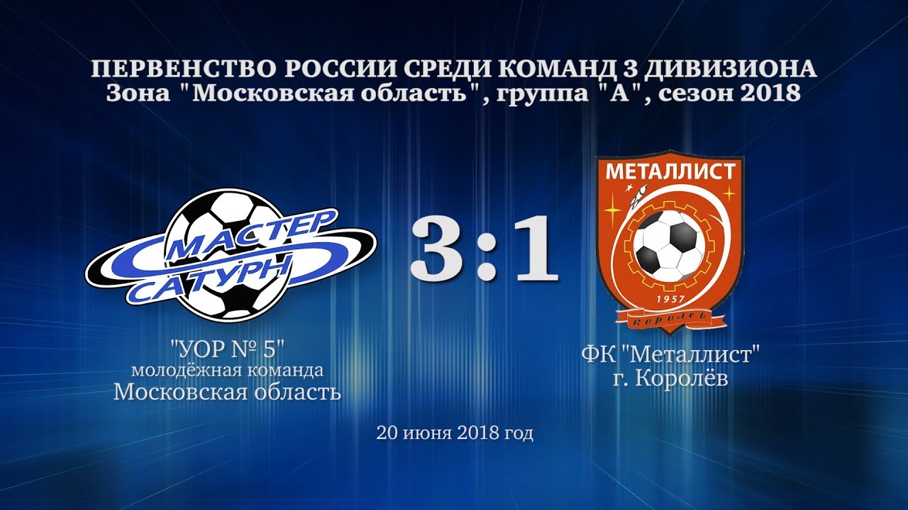 мастер сатурн фк Матч молодёжной команды. 20 июня 2018 год.