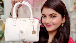 Lino perros HANDBAG review |RARA |Lino Perros White Leatherette Satchel |Amazon MYNTRA FLIPKART ajio