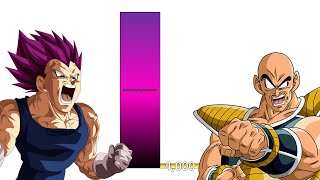 Vegeta VS Nappa POWER LEVELS Over The Years All Forms (DBZ/GT/DBS/SDBH)