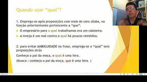 Pronomes relativos ( aula 2): QUE, QUEM, QUAL, CUJO.