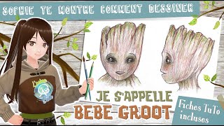 Tuto Dessin Comment Dessiner Je Sappelle Bébé Groot Des Gardiens De La Galaxie.
