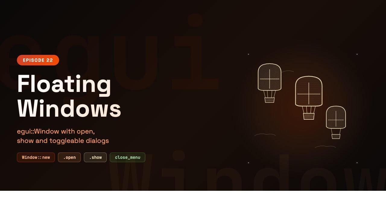 egui Floating Windows & Dialogs | Rust GUI Ep 22 - YouTube