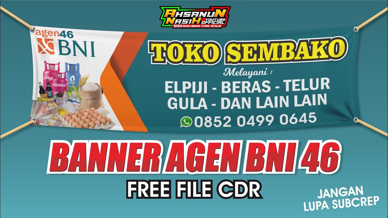DESAIN BANNER AGEN BNI46 FREE CDR TUTORIAL CORELDRAW - YouTube