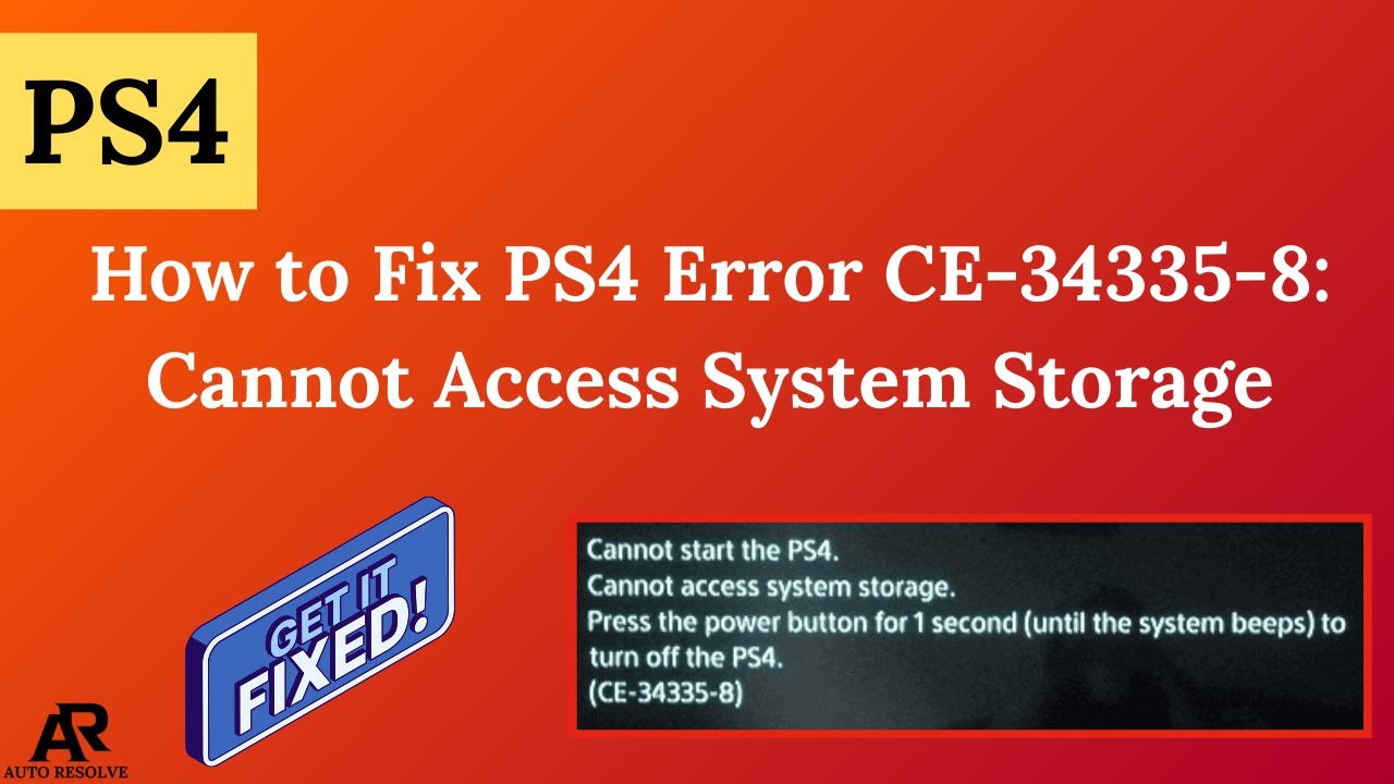 その他 ps4 How to Fix PS4 Error CE-34335-8: Cannot Access System Storage