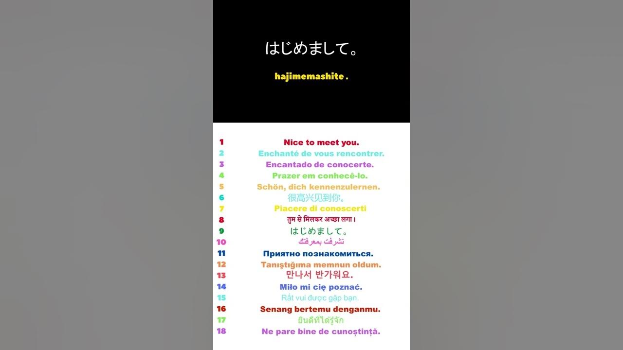 How to say NICE TO MEET YOU in Japanese YouTube