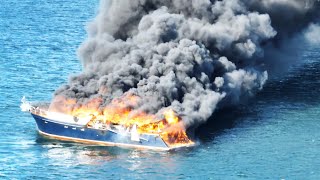 Massive Fire Breaks Out on Yacht