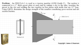 AISC Tension member Example - HSS12x6x1/2