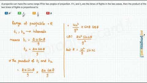 A projectile can have the same range R for two angles of
