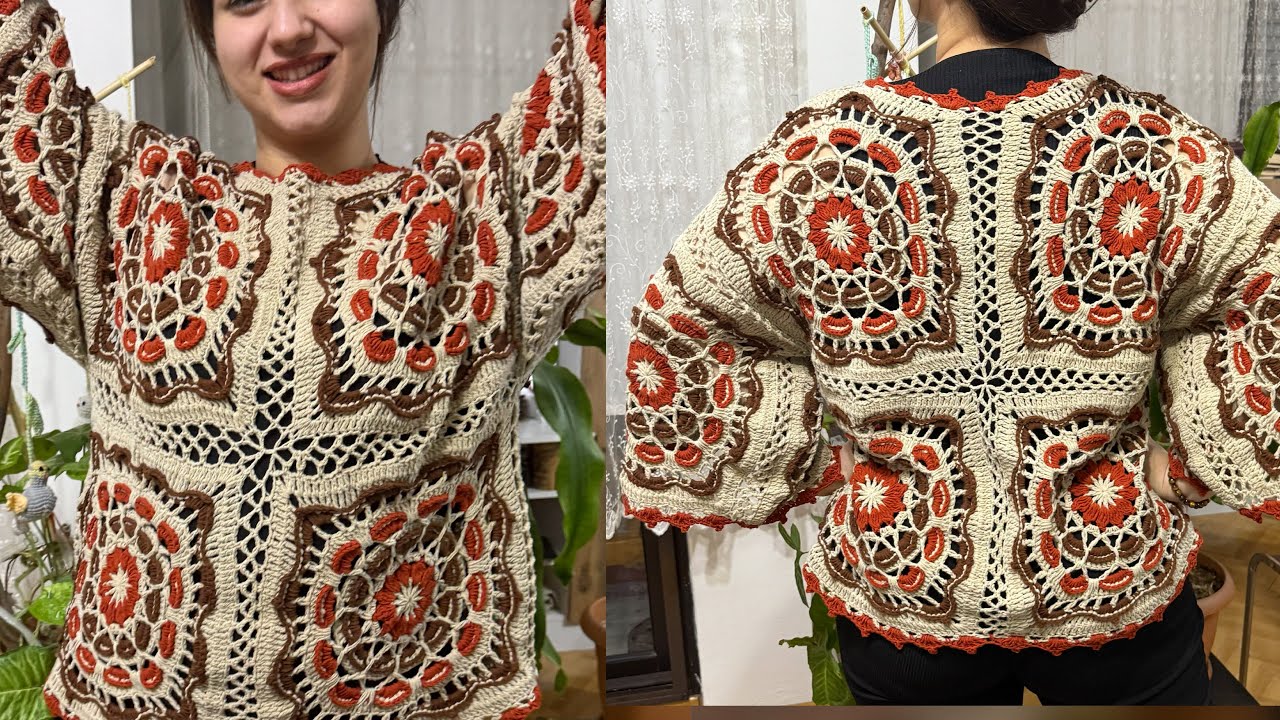 Новый дизайн❣️Урок вязания блузки с мотивом мандалы крючком #crochet #diy #mandala #moti