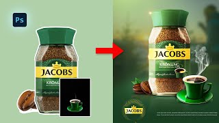 Jacobs Coffee Advertising Design | Photoshop Tutorial