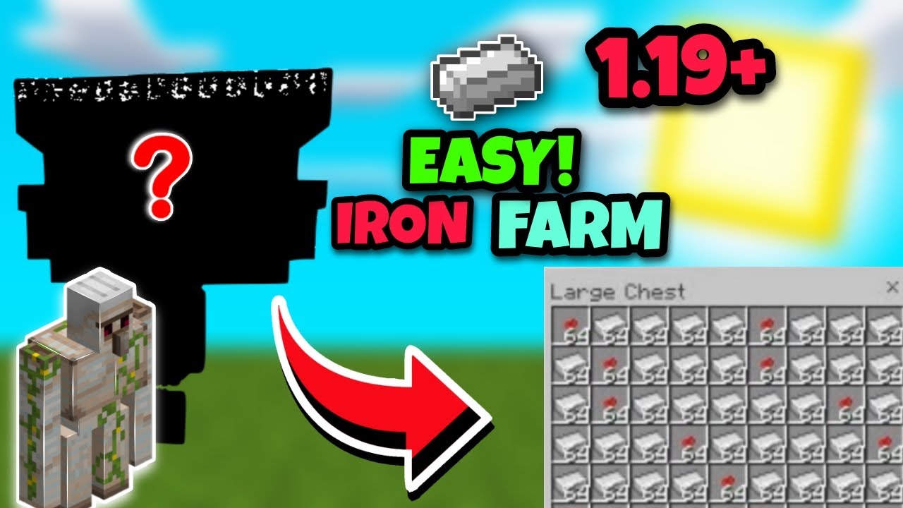 How to make Unlimited Iron Farm In Minecraft PE 1.19 Unlimited Iron