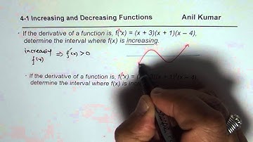 Find Increasing and Decreasing Interval from Derivative Equation of Function