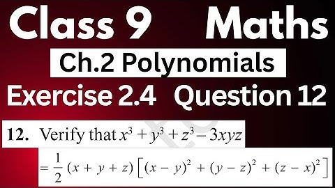 Maths Class 9 Exercise 2.4 Question 12 | Chapter 2 Polynomials NCERT Solution by JP Sir