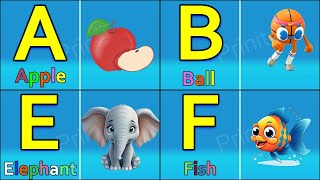 English alphabets a for apple/A to Z letters/A b c d e f/Phonic letters English alphabets for kids