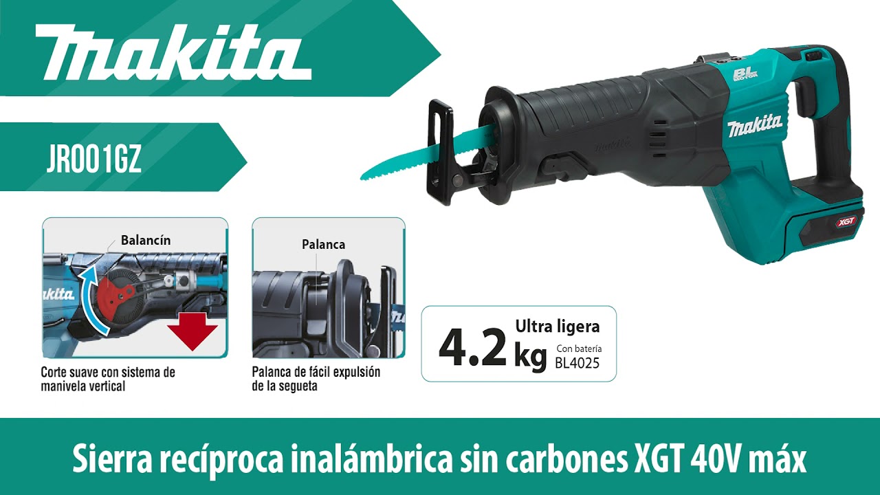 Sierra Sable Inalámbrica Sin batería 40v JR001GZ Makita