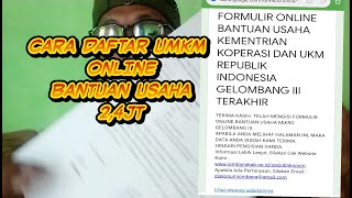 Cara Isi Folmulir UMKM Online
