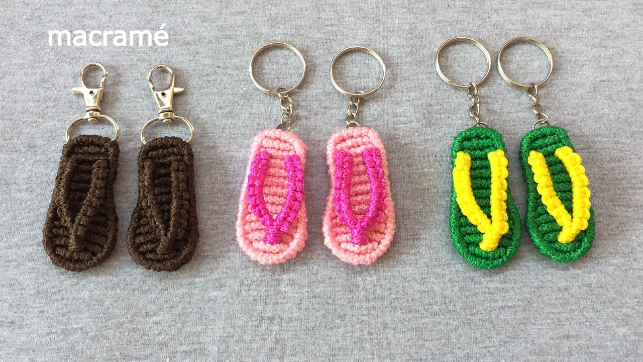 Sandalias Macramé llavero keychain YouTube