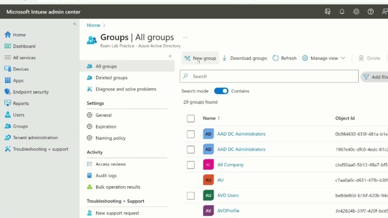 create a group that includes all of the Autopilot devices