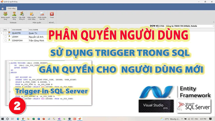 Tạo Trigger tự động phân quyền cho người dùng | Trigger in SQLServer | Topzonevn.com