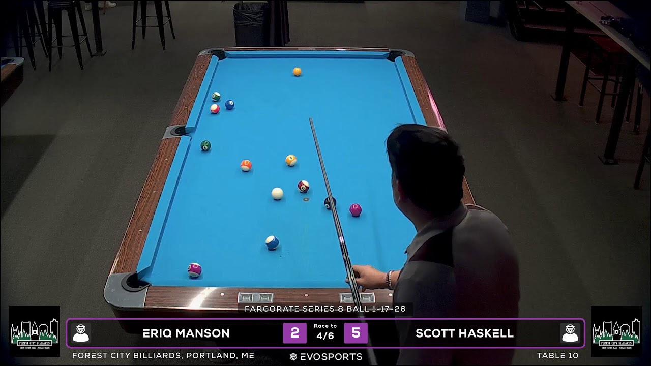 ERIQ MANSON vs SCOTT HASKELL - FOREST CITY BILLIARDS - TABLE 10 | EvoSports