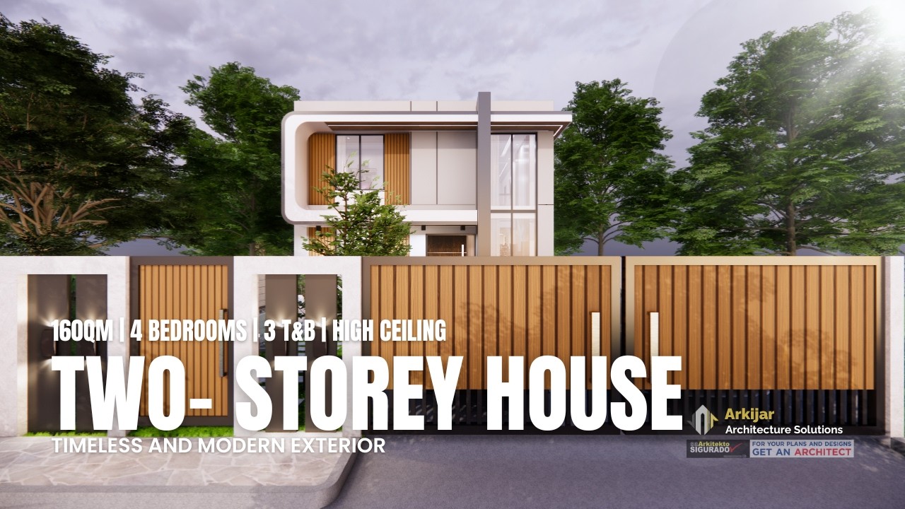 Modern 4-Bedroom House Design | Curved Facade Concept