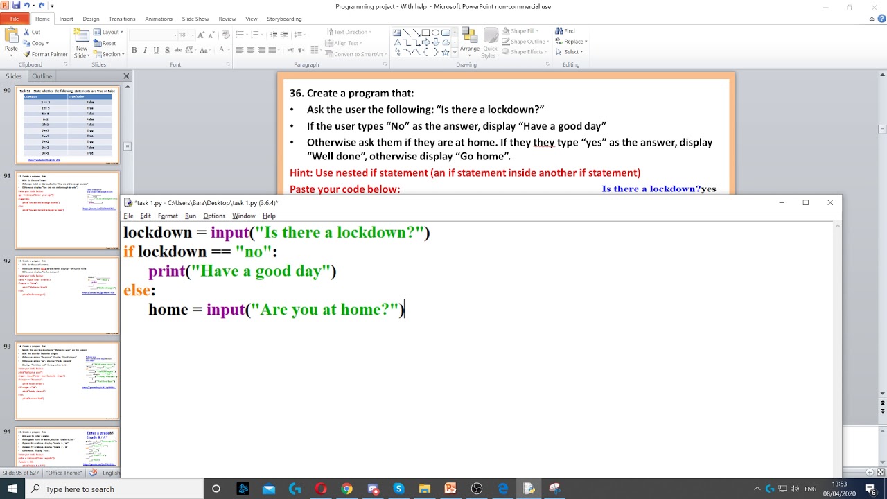 Task 36 - If statement - YouTube