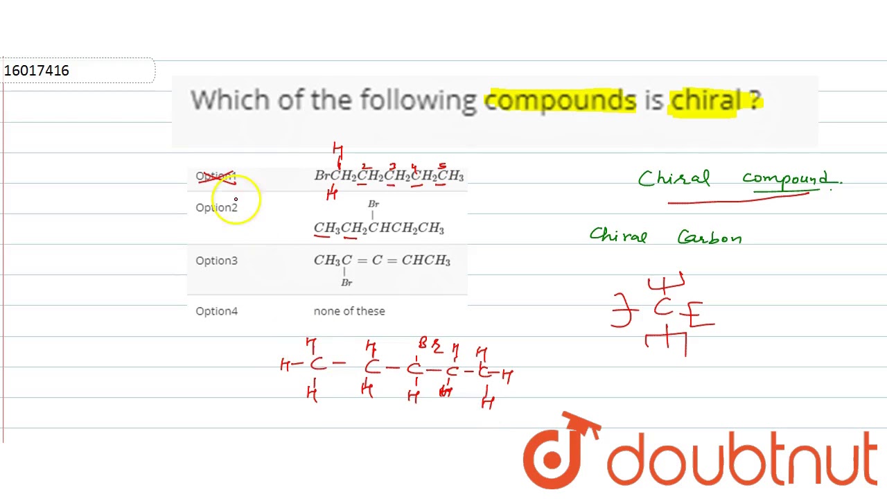 Which Of The Following Compounds Is Chiral ? - Youtube Which Of The Following Compounds Is Chiral ? - Youtube