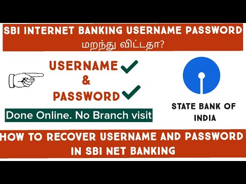 Forgot SBI internet banking username and password | Recover username and password in Tamil