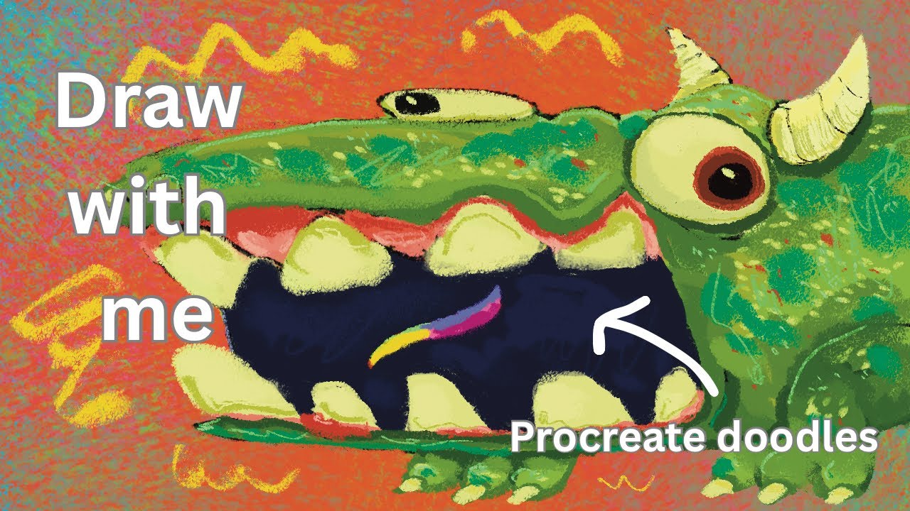 Draw dragons with me in Procreate | chill art process - YouTube