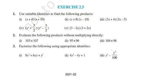 Exercise 2.5 class 9th Maths NCERT SOLUTION