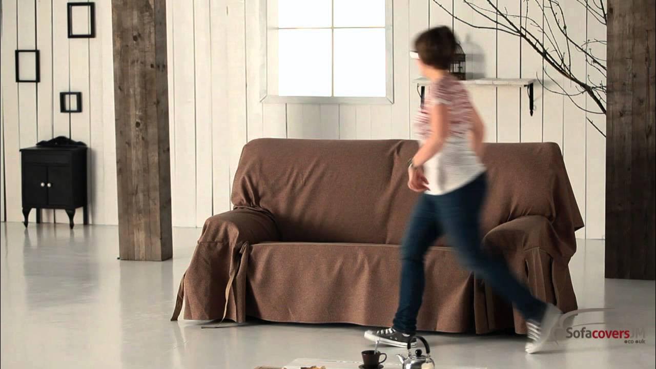 How to install a sofa cover with ties YouTube